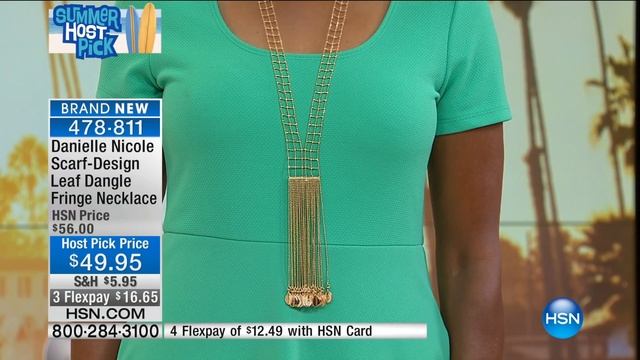 Danielle Nicole Leaf Dangle Fringe Necklace смотреть онлайн