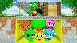 ВСЕ СПРУНКИ СПРЯТАЛИСЬ У МЕНЯ ПОД ДОМОМ В ДЕРЕВНЕ ЖИТЕЛЕЙ В МАЙНКРАФТ МУЛЬТИК SPRUNKI