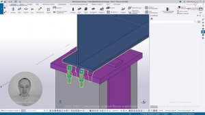 [Курс «Tekla»] Соединение главной балки и крайней колонны. Создание болтового соединения
