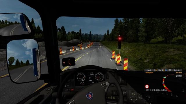 ETS2 Scania Run 9 30 tons. Smal engine смотреть онлайн
