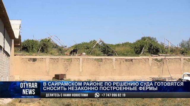 В Сайрамском районе по решению суда готовятся сносить незаконно построенные фермы смотреть онлайн