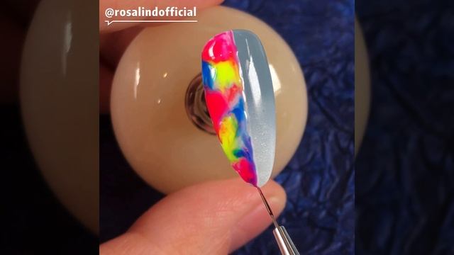 Ombre Neon Gray Colour Block with Gel Polish Nails смотреть онлайн