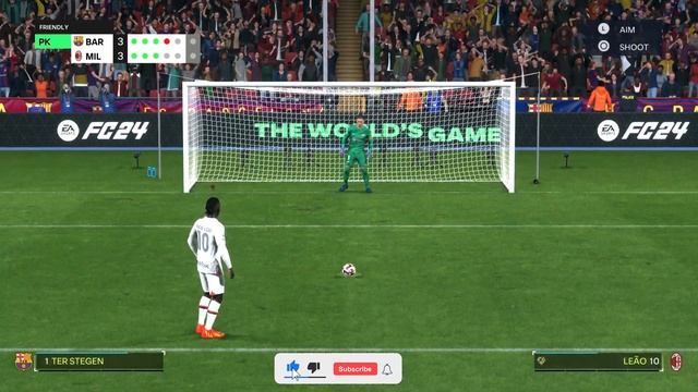 FC Barca vs AC Milan Champions League - EA Sports FC 24 Penalty Shootout on PS5™ смотреть онлайн