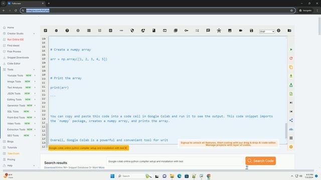 Google colab online python compiler setup and installation with test смотреть онлайн