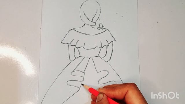 Easy back side Drawing of a girl || How to draw a girl with beautiful dress || Pencil Sketch смотреть онлайн