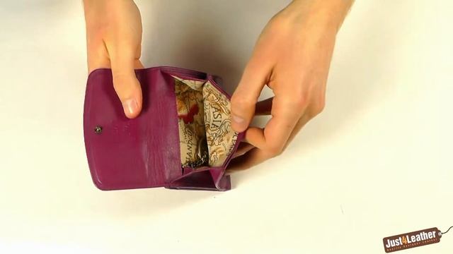 1642 Ladies Soft Purple Leather Purse with Keychain смотреть онлайн
