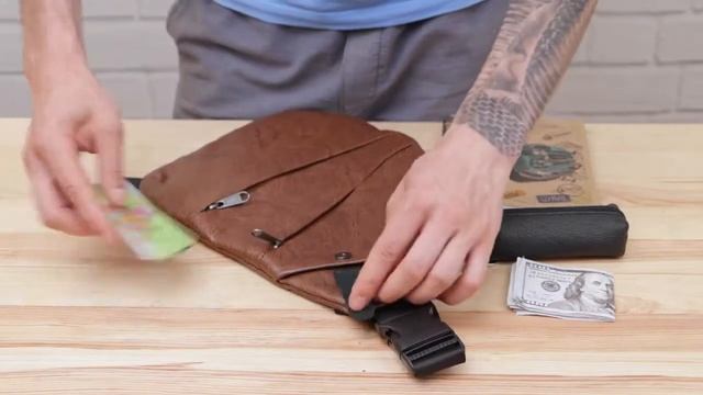 Обзор сумки слинг кожзам Vintage 20567 смотреть онлайн