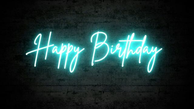 Happy Birthday neon sign. After effects animation using saber effect смотреть онлайн