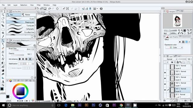 Geisha - Inking And Coloring Process
