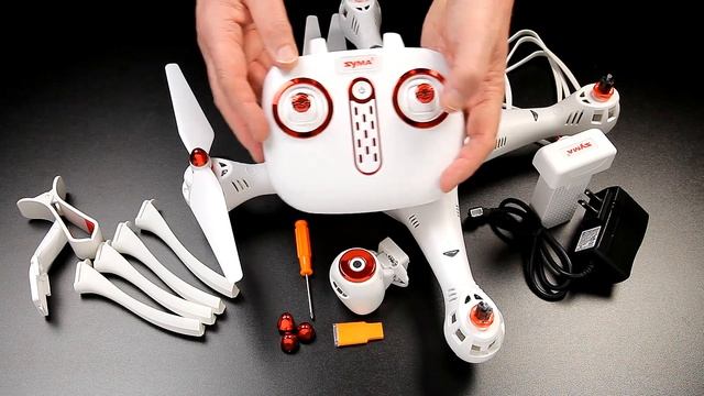 Syma X8SW Unboxing Transmitter Functions ready to fly Review Part 1 смотреть онлайн