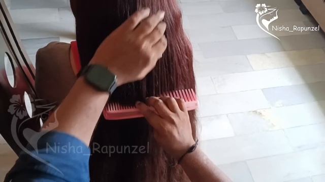 Nisha's Long Hair Play By Fan Delivery Boy || Nisha Rapunzel Hair Play Story