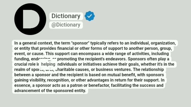 Sponsor Meaning In English смотреть онлайн