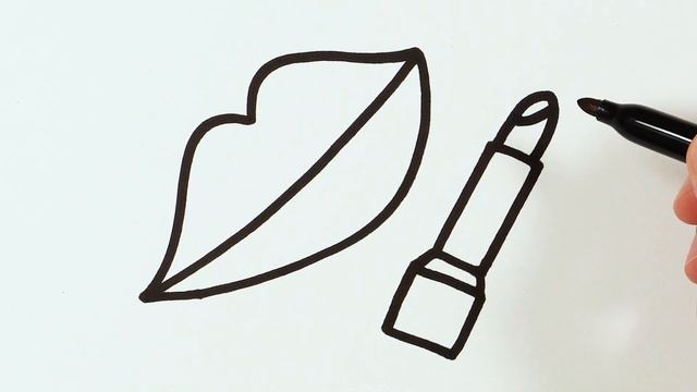 Drawing a picture of a lips and a lipstick | рисунок губ и помады | رسم صورة الشفاه وأحمر الشفاه смотреть онлайн