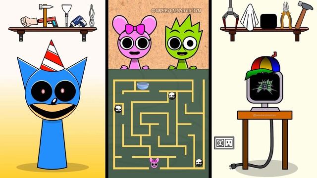 СПРУНКИ МУЗ - ПОМОГИТЕ Спрунки! Incredibox Спрунки Анимация #sprunki #incredibox смотреть онлайн