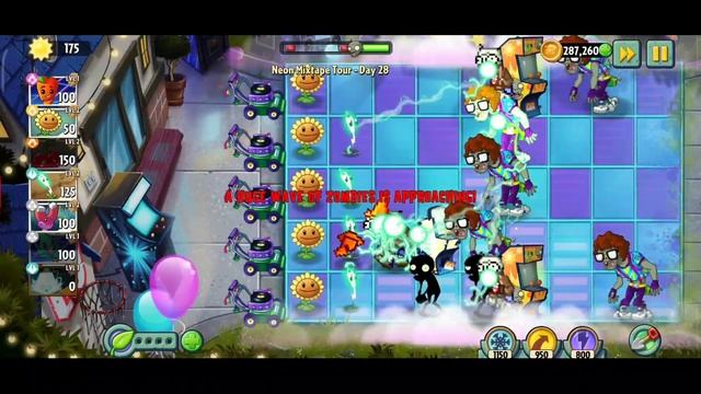 Plant vs zombies 2. Adventure Neon Mixtape Tour - Day 28 смотреть онлайн