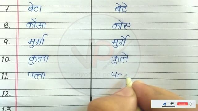 20 एकवचन और बहुवचन, एकवचन -बहुवचन, Singular And Plural In Hindi, Hindi Grammar, हिंदी व्याकरण