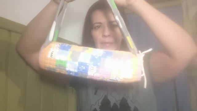 Повторное потребление. Сшила чехол для термоса. смотреть онлайн