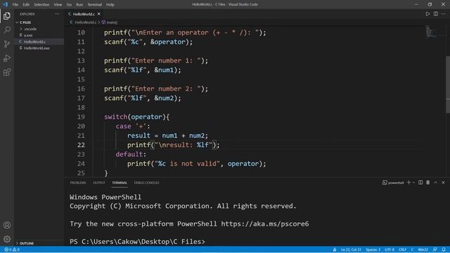 C calculator program 🖩 смотреть онлайн
