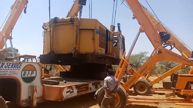 OMG 50 ton crane loading by 5 hydra смотреть онлайн