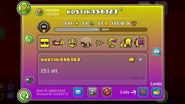 Играю в Geode Geometry dash