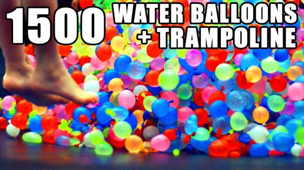 Батут Для 15,000 Водных Шаров (Марк Робер НАСА | Mark Rober NASA)