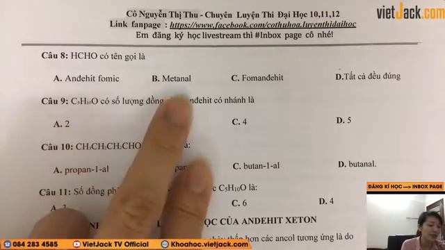 [Livestream 19] Ôn tập học kì 2 andehit xeton - Hóa 11 Ôn sớm 12 - Cô Nguyễn Thị Thu смотреть онлайн