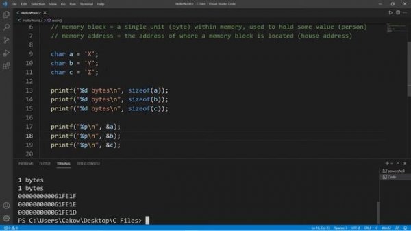 Learn C memory addresses in 7 minutes 📬