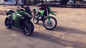 Электромотоцикл Kawasaki Ninja 4000 Вт. Разгон до 100. Заезд с 50сс