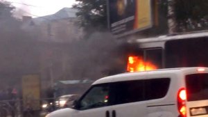 Троллейбус горит в Ставрополе