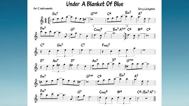 Under A Blanket Of Blue Livingston Backing track score for Eb alto instruments_270p_360p смотреть онлайн