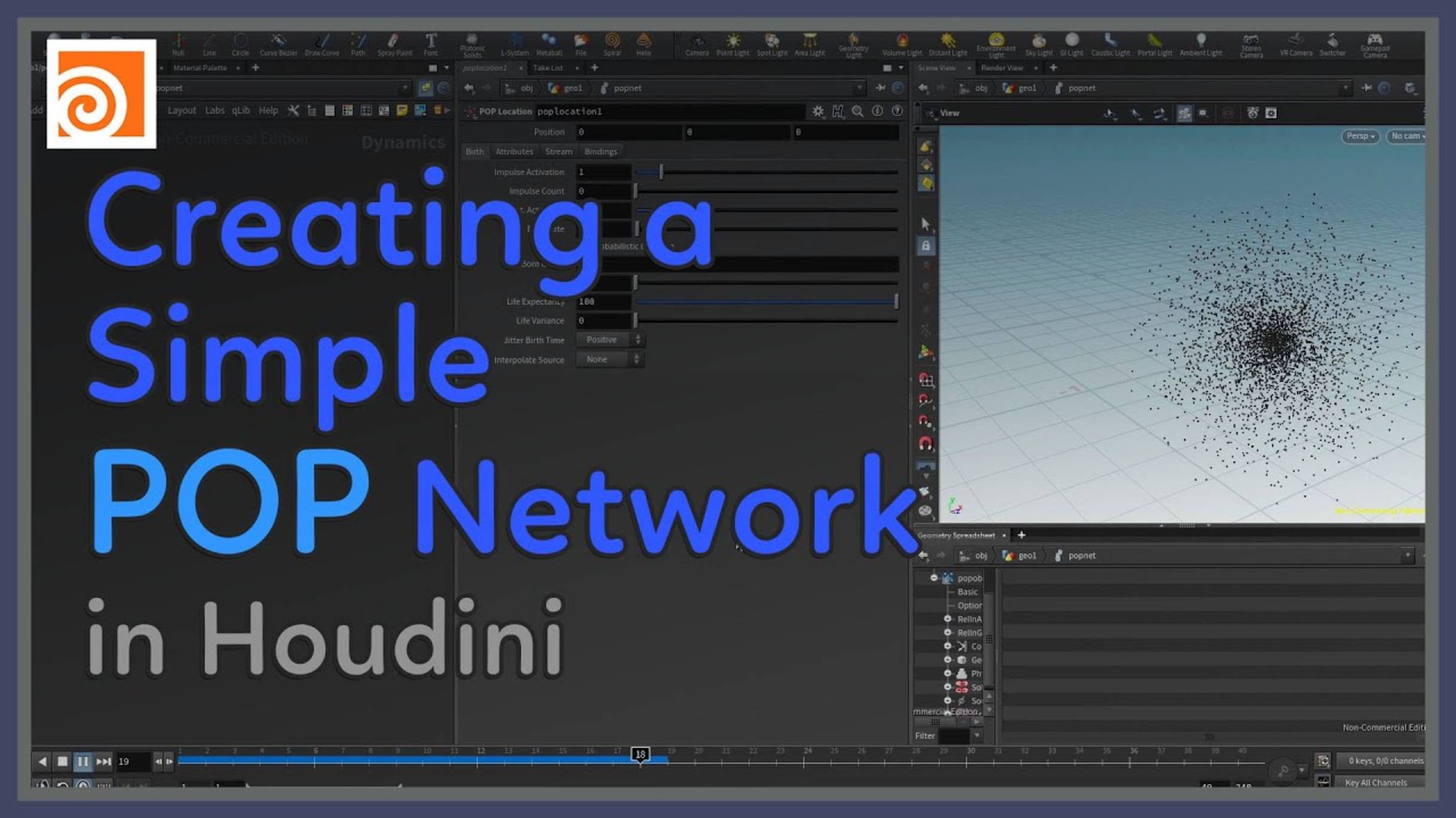24 Creating a Simple Pop Network in Houdini смотреть онлайн
