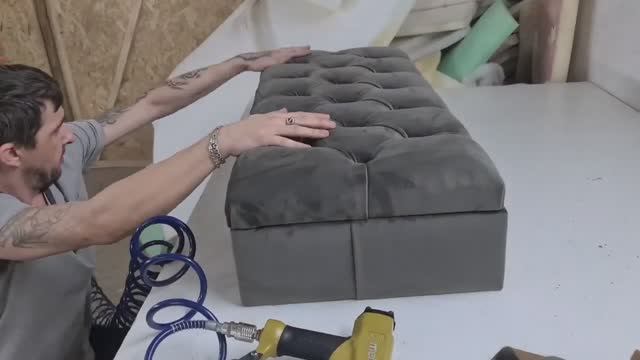 Красивая банкетка в каретной стяжке. Простая и красивая банкетка с ящиком. Делаем банкетку DIY смотреть онлайн