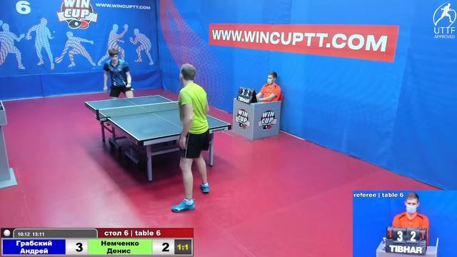 Грабский Андрей 2-3 Немченко Денис Турнир Восток 8 WINCUP 10.12.2021 Прямой эфир. Зал 6 смотреть онлайн