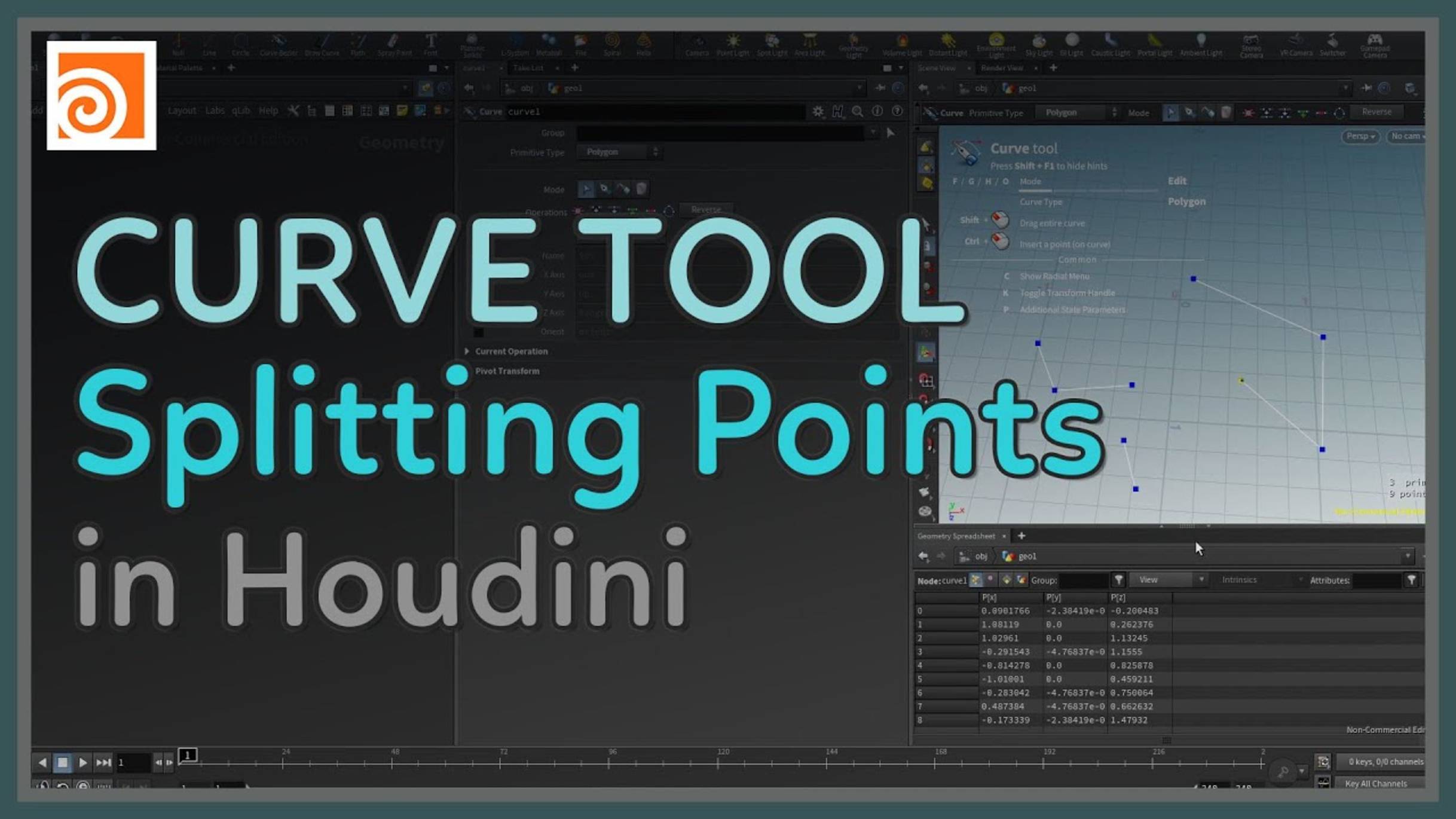 36 Splitting Points with the Curve Tool in Houdini смотреть онлайн