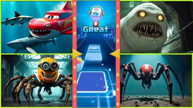 Маккуин паук🕷️🕸️ 🆚 Томас исполняемые 🚃🚧🆚 Миньоны монстр паук 🕸️ 🆚 паук смотреть онлайн