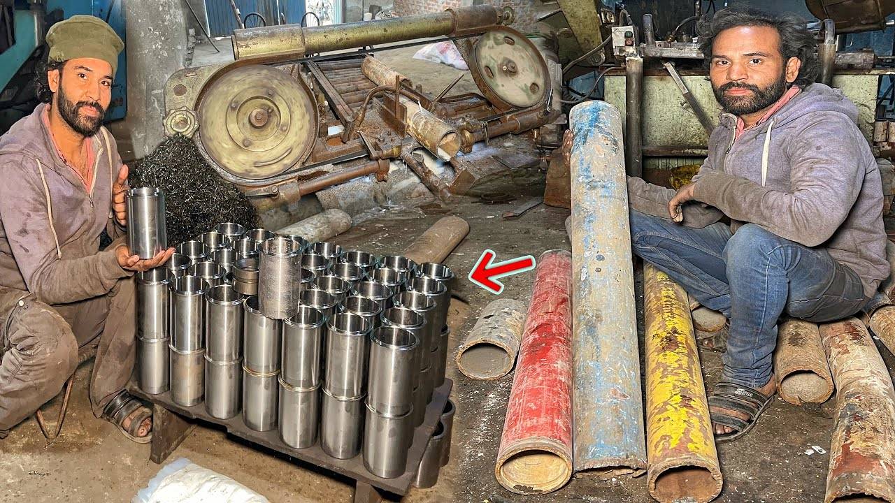 Невероятный Процесс Изготовления Гильзы цилиндра двигателя и втулок Из Бурильных Труб смотреть онлайн