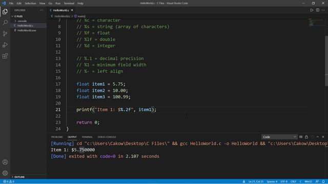 C format specifiers 🔧 смотреть онлайн