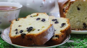 Кекс на сметане с изюмом, простой рецепт, отличный результат!