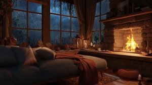 Дождливая ночь у камина - Спокойный сон и расслабление