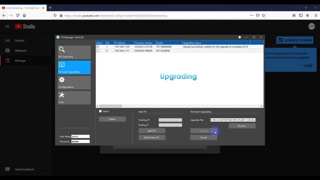 Upgrade Firmware for IPC with IPCManager смотреть онлайн