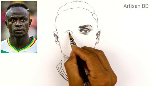 Drawing of Sadio Mané / pencil sketch easy, #sadiomane смотреть онлайн