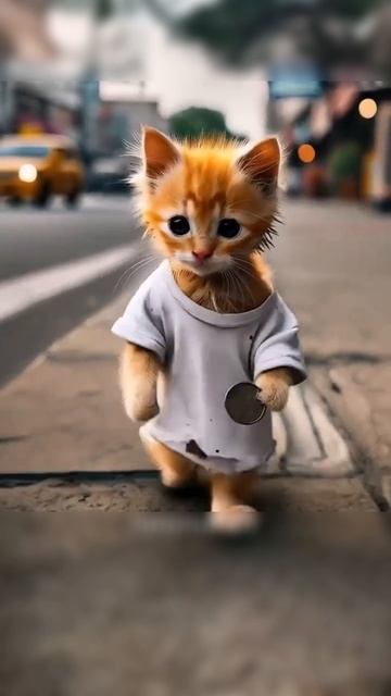 Котёнок старается выжить в непростых условиях ИИ #мультфильм #кот #интеллект #искусственный #аниме смотреть онлайн