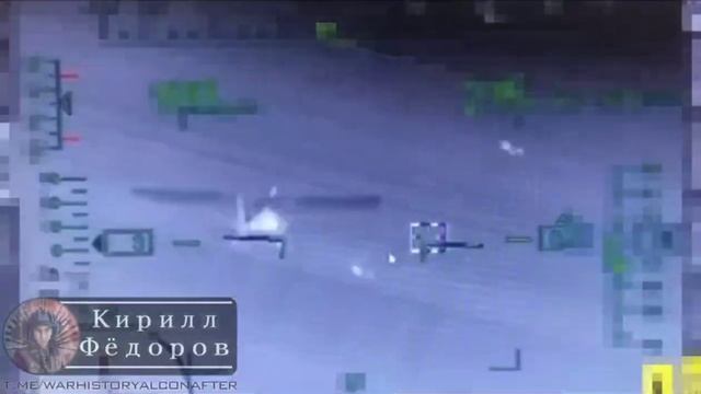Ukrainian UJ-22 Airborne drone by the fire of the 30-mm cannon of the Mi-28N helicopter смотреть онлайн