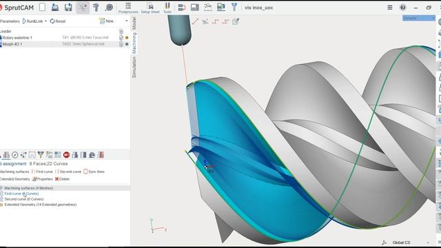 SprutCAM Tutorial #33 | SprutCAM 4 Axis Milling Helix Machining