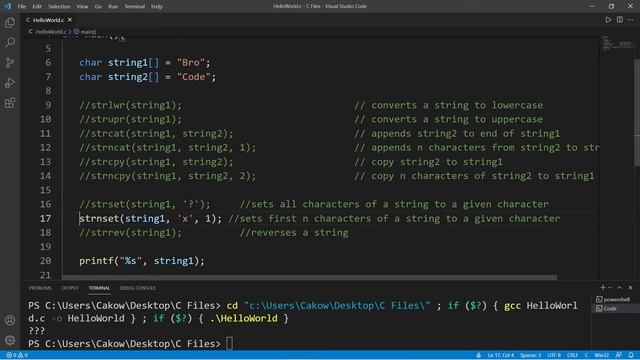 C string functions 🔠 смотреть онлайн