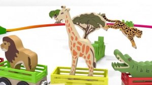 Очень весёлая песенка для детей  “Паровоз зоопарк “  Учим диких животных