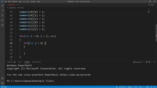 C 2D arrays ⬜ смотреть онлайн