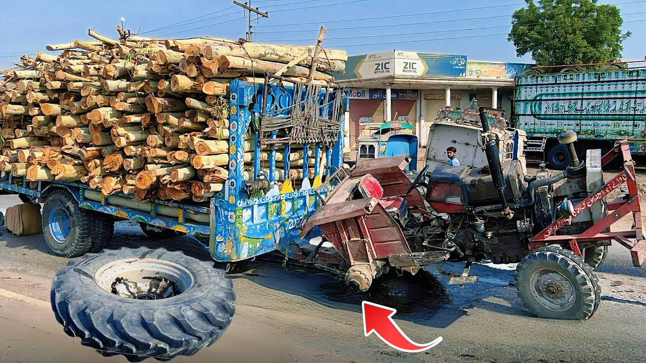 Грузовик врезается в трактор, сломана ось – Быстрый ремонт На месте! смотреть онлайн