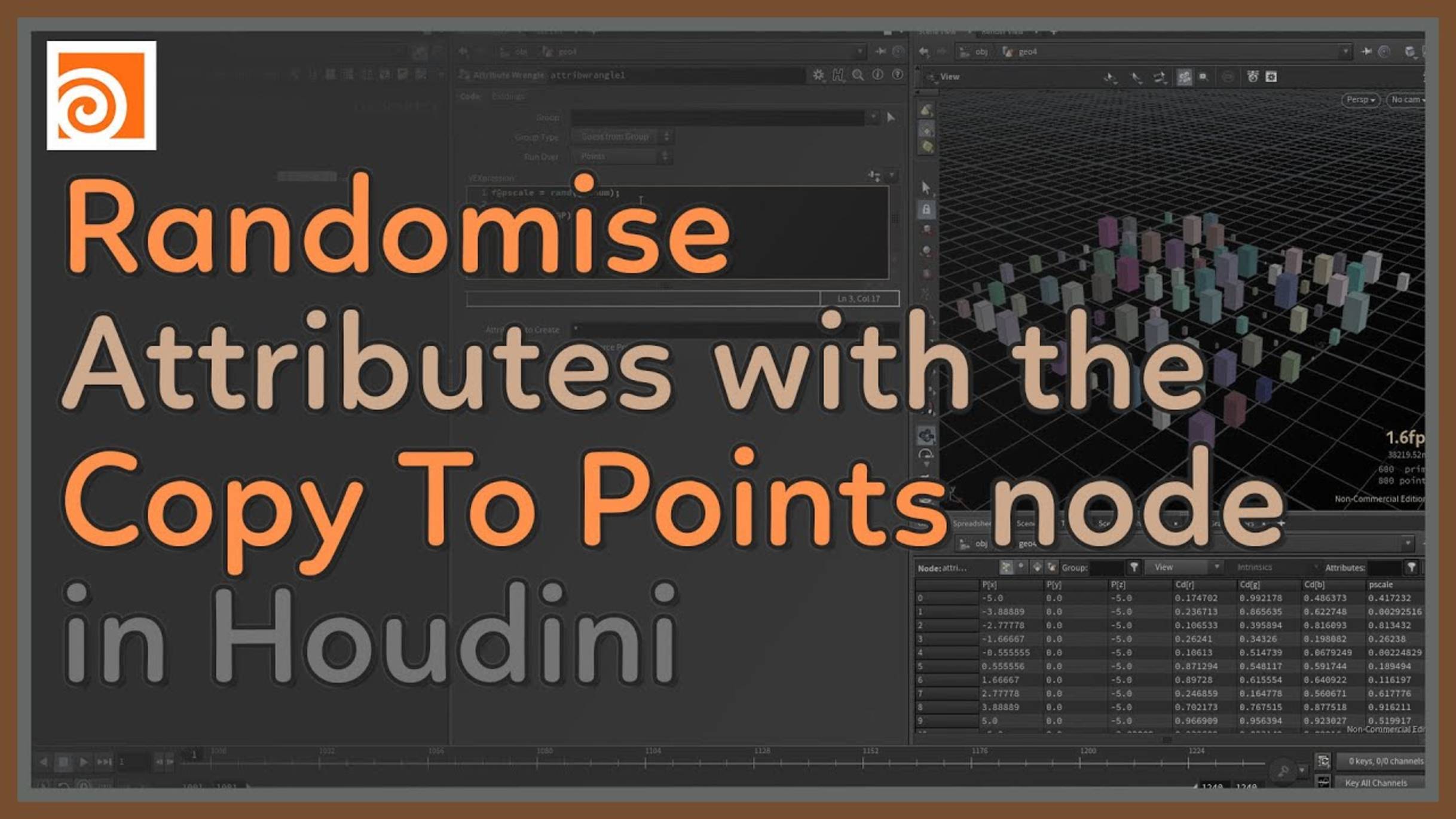 63 Randomise attributes with the Copy To Points Node in Houdini смотреть онлайн