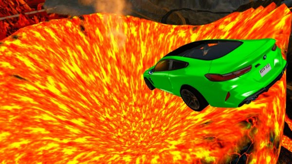 Машина vs ВУЛКАН - BeamNG.drive игра про машины